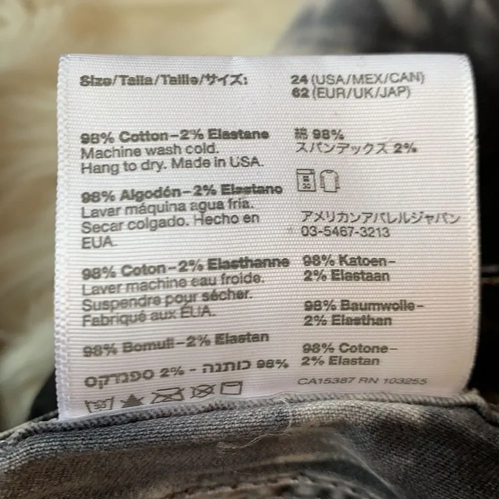 American Apparel The Slim Slack Lite Tie Dye Jeans Size 24 - Picture 7 of 7